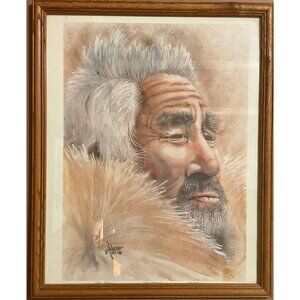 Vintage Native American Print "The Elder" by John Adams Signed No 184/500